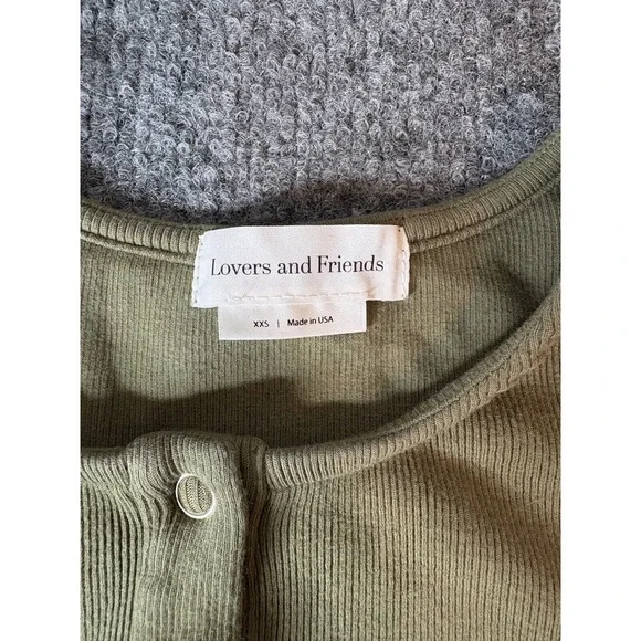 Lovers and Friends Bodysuit Women XXS Green Long Sleeve Basic Minimalist 2XS - Picture 2 of 9